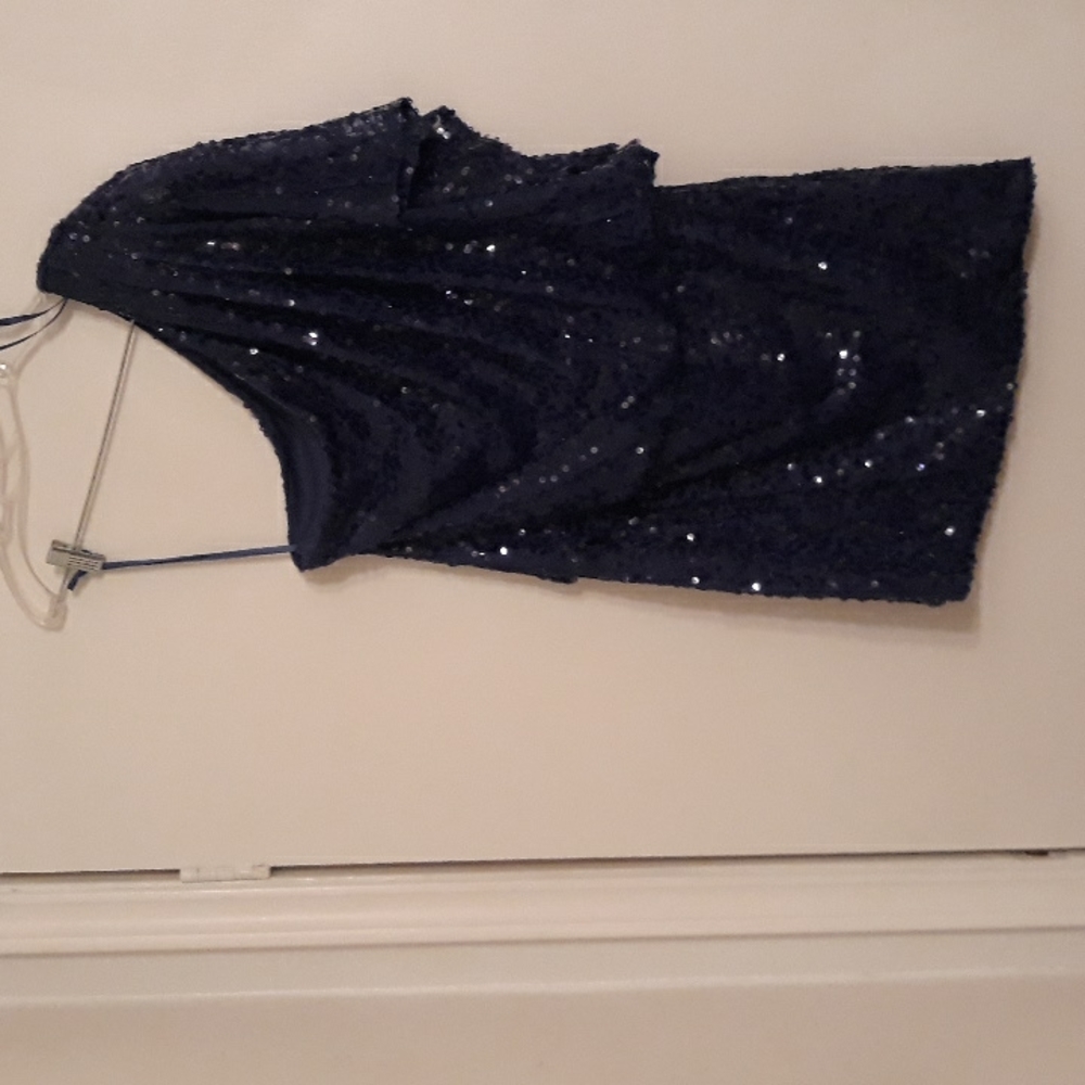 Blue off the shoulder sequined Jessica Simpson Mini Dress